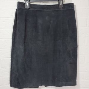 Vtg Jarrods Black High Waist Leather Skirt size 12